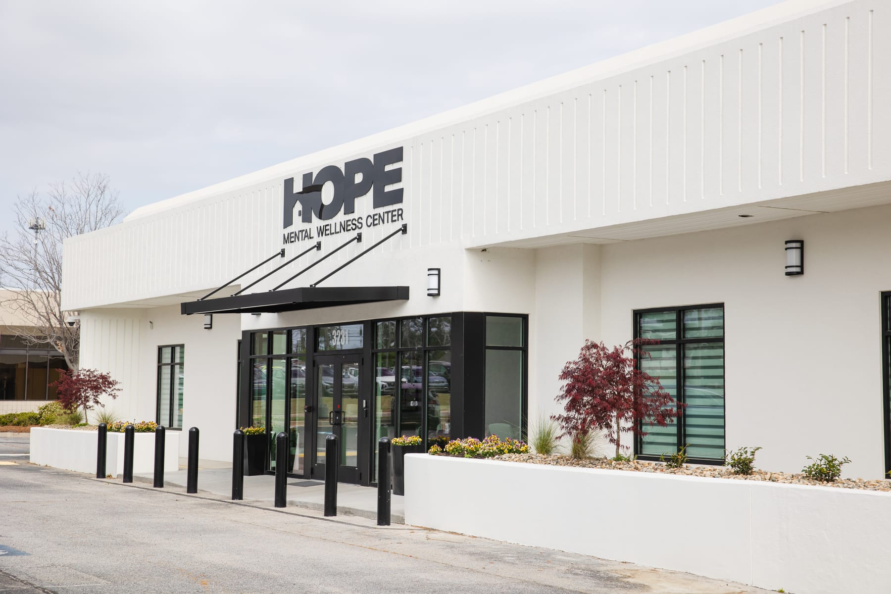 The front of Hope Mental Wellness Center on Washington Road, with the sign above the entrance